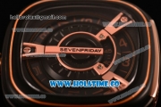 SevenFriday M2-2 Citizen 9015 Automatic PVD Case with Black Dial and Brown Leather Strap