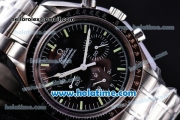 Omega Speedmaster Chronograph Venus 75 Manual Winding Movement Full Steel with Black Dial and White Stick Markers