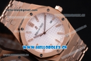 Audemars Piguet Royal Oak Clone AP Calibre 3120 Automatic Rose Gold Case/Bracelet with White Dial and Stick Markers (EF)