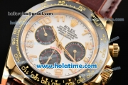 Rolex Daytona Asia ST17 Automatic Yellow Gold Case with White Dial Ceramic Bezel and Arabic Numeral Markers