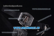 Richard Mille RM 038 Miyota 9015 Automatic PVD Case with Skeleton Dial and Black Rubber Strap Dot Markers