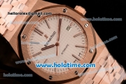 Audemars Piguet Royal Oak 41 Swiss ETA 2824 Automatic Full Rose Gold with White Dial and Stick Markers - 1:1 Original (Z)