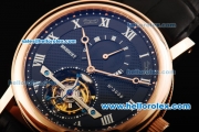 Breguet Classique Complications Swiss Tourbillon Manual Winding Movement Rose Gold Case with Black Dial and White Roman Numerals