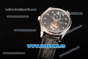Patek Philippe Calatrava Tourbillon Swiss ETA 2824 Automatic Steel Case with Diamonds Markers and Black Dial