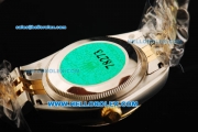 Rolex Datejust Automatic Movement White Dial with Gold Bezel and Two Tone Strap-Lady Model