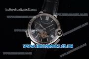 Cartier Ballon Bleu De Tourbillon Asia ST25 Automatic Steel Case with Black Dial and Black Leather Strap