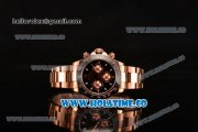 Rolex Daytona Chrono Swiss Valjoux 7750 Automatic Rose Gold Case with Ceramic Bezel Black Dial and Stick Markers (BP)