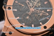 Hublot Big Bang Aero Bang Chrono Swiss Valjoux 7750 Automatic Rose Gold Case with Stick Markers and Skeleton Dial