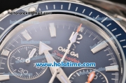 Omega Seamaster Planet Ocean 600 M Co-Axial Chrono Clone 9300 Automatic Steel Case with White Stick Markers and Blue Dial - 1:1 Original (AT)