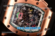 Richard Mille RM005 FM Asia Automatic Rose Gold Case with Skeleton Dial and Green Inner Bezel