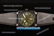 Bell&Ross BR 03-92 Ltd Limited Edition Miyota 9015 Automatic PVD Case with Army Green Dial and White Stick/Arabic Numeral Markers