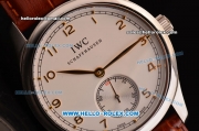 IWC Portuguese Swiss ETA 2836 Automatic Steel Case with White Dial and Gold Numeral Markers