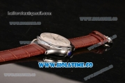 Rolex Cellini Date Asia Automatic Steel Case with Brown Leather Strap White Dial and Silver Stick Markers (New)