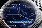 Rolex Datejust II Swiss ETA 2836 Automatic Steel Case with Blue Dial Diamonds Markers and Stainless Steel Bracelet (BP)