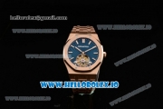 Audemars Piguet Royal Oak Tourbillon Swiss Tourbillon Manual Winding Movement Rose Gold Case Blue Dial With Stick Markers Rose Gold Bracelet