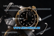 Rolex GMT-Master II Asia 2813 Automatic Steel Case with Black Dial and Black Nylon Strap Dot Markers