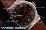 Omega Constellation Swiss ETA Quartz Steel Case with Brown Dial and Brown Rubber Strap