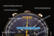 Tag Heuer Mikrogirder 2000 Chrono Miyota Quartz Steel Case with Black Dial and PVD Bezel - Yellow Second Hand