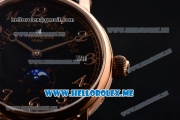 Patek Philippe Grand Complications Asia ST25 Automatic Rose Gold Case with Black Dial and Black Leather Strap Arabic Numeral Markers