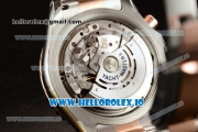 Rolex Yacht-Master Chrono Clone Rolex 4130 Automatic Movement Rose Gold White Dial and Dots Markers Rose Gold Bracelet (JF)