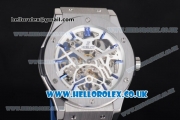 Hublot Classic Fusion Skeleton Asia Automatic Steel Case with Skeleton Dial and Blue Rubber Strap