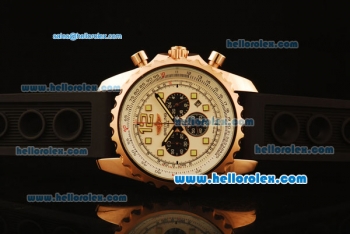 Breitling Chronospace Chronograph Quartz Rose Gold Case with White Dial and Black Rubber Strap