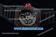 Richard Mille RM 50-03 Chrono Japanese Miyota 9015 Automatic Movement PVD Case with Skeleton Dial and Black Rubber Strap