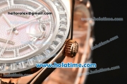 Rolex Day-Date Masterpieces Swiss ETA 2836 Automatic Rose Gold Case with Diamonds Bezel and Pink MOP Dial (BP)