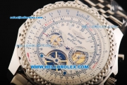 Breitling For Bentley Tourbillon Automatic Movement Steel Case with White Dial and Stainless Steel Strap
