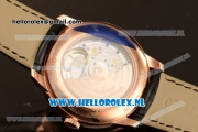 Girard Perregaux 1966 9015 Auto Rose Gold Case with Black Dial and Black Leather Strap