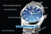 Omega Seamaster Aqua Terra 150 M Master Co-axial Clone 8500 Automatic Full Steel with Blue Dial and White Stick Markers