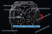 1:1 Richard Mille RM 35-02 RAFAEL NADA Japanese Miyota 9015 Automatic Black PVD Case with Skeleton Dial Red Crown Black Rubber Strap