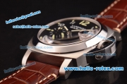 Panerai Luminor Marina PAM00164 Swiss Valjoux 7750-MD Automatic Steel Case with Black Dial and Brown Leather Strap - 1:1 Original