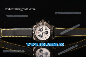 Breitling Avenger Skyland Chrono Swiss Quartz PVD Case with White Dial and Yellow/Black Nylon Strap