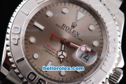Rolex Yacht-Master Oyster Perpetual Chronometer Automatic with Chocolate Brown Dial,White Bezel and White Round Bearl Marking-Small Calendar