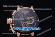 U-Boat Chimera Skeleton Chronograph Miyota OS10 Quartz Rose Gold Case with Skeleton Dial and Black Leather Strap