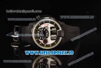 HYT H1 Clone HTY Cal.101 Manual Winding PVD Case with White Dial Arabic Numeral Markers and Rubber Strap