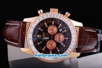 Breitling Navitimer Chronograp Quartz Working Chronograph Movement with Brown Dial
