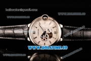 Cartier Ballon Bleu De 42MM Miyota 82S7 Automatic Steel Case with White Dial Black Leather Strap and Stick Markers