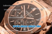 Audemars Piguet Royal Oak Chronograph Miyota OS20 Quartz Rose Gold Case with Black Dial and Rose Gold Bracelet