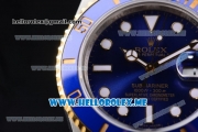 Rolex Submariner Clone Rolex 3135 Automatic Two Tone Case/Bracelet with Blue Dial and Dot Markers White Hands (BP)