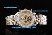 Breitling for Bentley Motors Automatic Tourbillon Silver Case with White Dial and SS Band