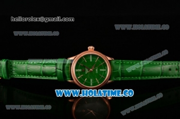 Rolex Cellini Time Asia 2813 Automatic Rose Gold Case with Green Dial and Stick/Roman Numeral Markers