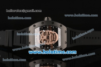 Richard Mille RM 52-01 Swiss ETA 2671 Automatic PVD Case with Black Rubber Bracelet Skeleton Dial and White Markers - 1:1 Original