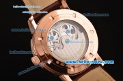 Vacheron Constantin Malte Tourbillon Asia ST22 Automatic Rose Gold Case with Brown Leather Strap White Dial