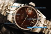Rolex Datejust Automatic Movement Full Steel with ETA Coating Case and Brown Dial