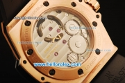 Hublot King Power Swiss Tourbillon Manual Winding Movement Rose Gold Case with Black Rubber Strap