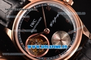 IWC Portuguese Tourbillon Hand-Wound F.A. Jones Swiss Tourbillon Manual Winding Rose Gold Case with Black Dial and Arabic Numeral Markers - 1:1 Original