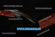 Cartier Rotonde De Miyota Quartz PVD Case with Silver Dial and Brown Leather Strap