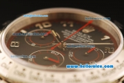 Rolex Daytona Swiss Valjoux 7750 Automatic Movement Full Steel with Black Dial and Silver Markers - Red Hands